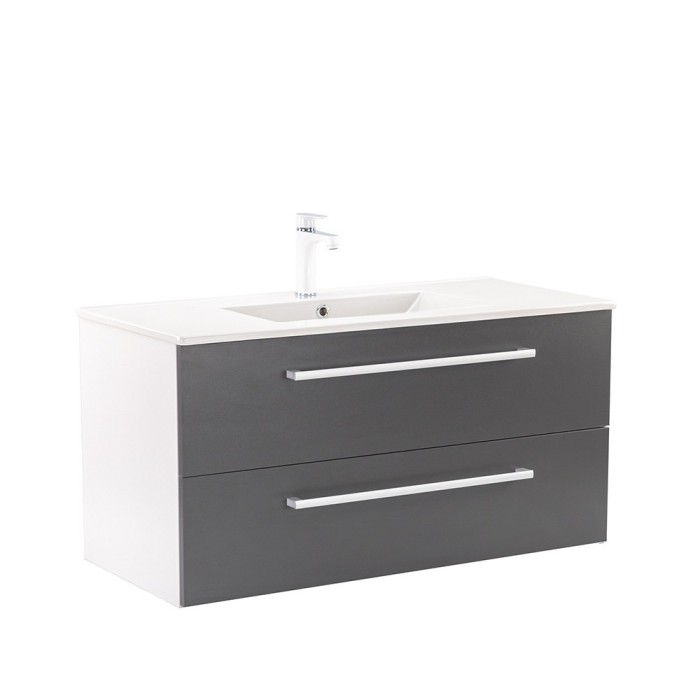 Dulap inferior Vario Clam 100 cu lavoar alb-antracit