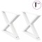 vidaXL Picioare pentru măsuță de cafea, 2 buc., alb, 70x(42-43,3) cm, oțel 4012713