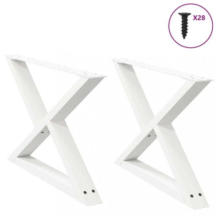 vidaXL Picioare pentru măsuță de cafea, 2 buc., alb, 70x(42-43,3) cm, oțel 4012713