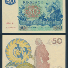 SUEDIA █ bancnota █ 50 Kronor █ 1976 █ P-53b █ UNC necirculata