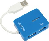 HUB extern LOGILINK, porturi USB: USB 2.0 x 4, conectare prin USB 2.0, cablu 0.05 m, albastru, &quot;UA0136&quot; (timbru verde 0.8 lei)
