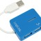 HUB extern LOGILINK, porturi USB: USB 2.0 x 4, conectare prin USB 2.0, cablu 0.05 m, albastru, &quot;UA0136&quot; (timbru verde 0.8 lei)