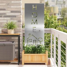 vidaXL Panou Decorativ de Grădină Argintiu 50 x 140 cm Oțel inoxidabil