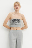 Moschino Jeans tricou din amestec de lana culoarea gri, A0812 8725