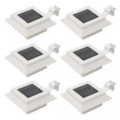 vidaXL Lampi solare de exterior cu LED, 6 buc, alb, 12 cm, patrat foto