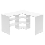 Birou de colt DTD alb Tamari 120x120x75,4 cm