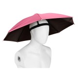 Umbrela de Cap, Diametru 69 cm, Banda Elastica de Cap, Protectie UV/Ploaie, Fucsia