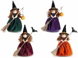 Set 4 figurine Vrajitoare Halloween textil multicolor cm12,5x10x20H