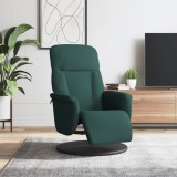 VidaXL Scaun de relaxare cu taburet, verde &icirc;nchis, catifea