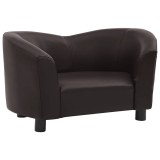 Canapea pentru caini, maro, 67x41x39 cm, piele ecologica