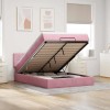 VidaXL Cadru de pat otoman cu saltea roz 140x190cm catifea 3311776
