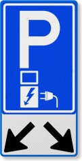 Semn pentru parcare de circulatie &amp;icirc;ncărcare auto electrică foto