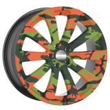 Folie decorativa jante auto fjt-29, set 4 bucati, &Atilde; 60 cm, autoadeziva, imprimare ecosolvent, rezistenta uv si umezeala