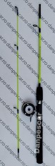 Set lanseta HAKUYO 1,20M fibra plina cu mulineta pentru pescuit la copca