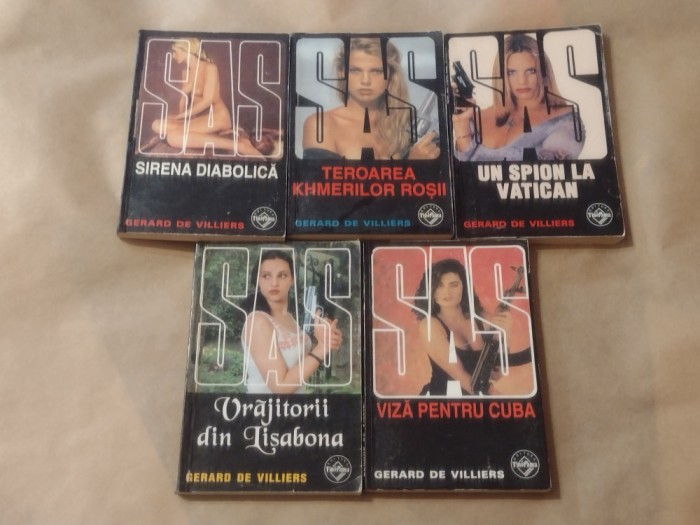 GERARD DE VILLIERS - 5 CARTI SIRENA DIABOLICA+TEROAREA KHMERILOR ROSII+UN SPI...