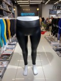 C815-1 Colanti casual/elegant caldurosi din imitatie piele, L, M, S, S/M