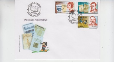 C12 - FDC Romania - Aniversari - personalitati (I) - LP1544 - 2001 foto