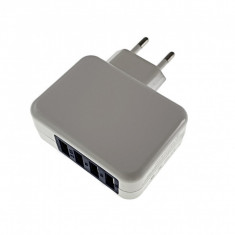Adaptor priza cu 4 porturi USB, pentru Apple, 15W, alb foto