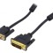 Cablu D-Sub 15pin la DVI-I 1,8m Negru