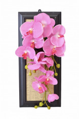 Flori artificiale decorative cu panou tip tablou,Orhidee, 45 x 20 cm foto