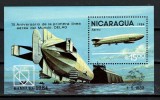 Nicaragua 1984 - Zepelin, Expo Hamburg, transport, colita neuzata