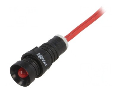 Lampă LED Roșie 230V IP40 11mm foto