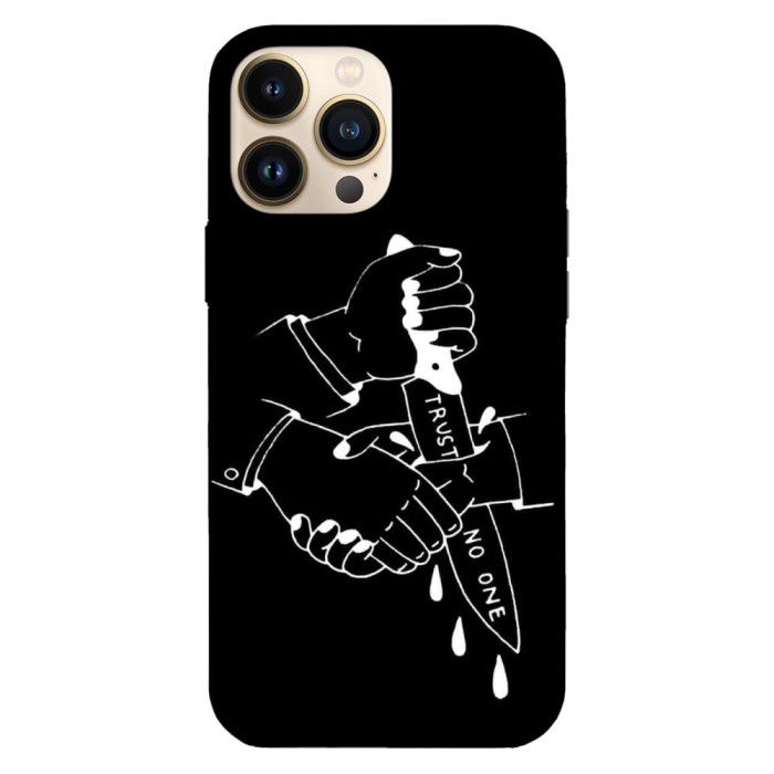 Husa compatibila cu Apple iPhone 13 Mini model Trust no one, Silicon, TPU, Viceversa