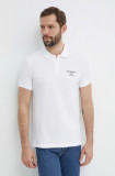 Tommy Jeans polo de bumbac culoarea alb, cu imprimeu, DM0DM18927