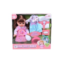Papusa Interactiva, cu accesorii Drink Wet Baby, 28 cm