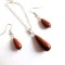 Set pandant si cercei cu goldstone, set pietre semipretioase 37109