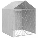 Padoc de exterior cu acoperis argintiu 2x2x2,5m otel galvanizat