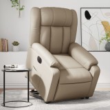 VidaXL Fotoliu rabatabil electric cu ridicare, cappuccino