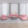 VidaXL Set de canapele cu perne, 3 piese, roz, catifea 3201683