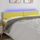 Tablie de pat cu LED, verde, 160x5x78/88 cm, textil GartenMobel Dekor, vidaXL