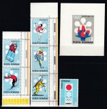 ROMANIA 1971 LP 778 LP 779 J.O. DE IARNA SAPPORO SERIE SI COLITA MNH
