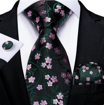 Set cravata + batista + butoni - matase -- model 759 foto