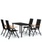 Set de servit masa pentru gradina, 5 piese, negru