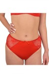 Cumpara ieftin Chilot Dama Clasic Talie Inalta Luan Microfibra Dantela C1510 Rosu 3XL