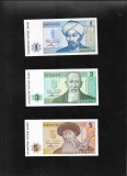 Set Kazakstan Kazahstan 1 + 3 + 5 tenge 1993 unc, Asia