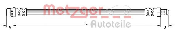 Conducta / cablu frana PEUGEOT 308 (4A, 4C) (2007 - 2016) METZGER 4110924