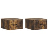 vidaXL Dulap de noapte suspendat 2 pcs Stejar fumuriu Lemn prelucrat 897926