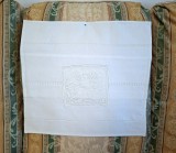 Fata de pernuta, Vintage din bumbac cu broderie crosetata manual, aplicata.
