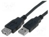 Cablu USB 2.0 VCOM A-A 1,8m negru PVC nichelat