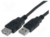 Cablu USB 2.0 VCOM A-A 1,8m negru PVC nichelat