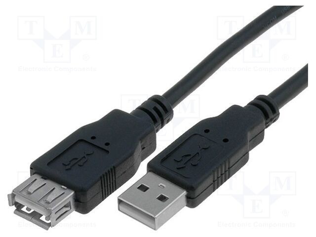 Cablu USB 2.0 VCOM A-A 1,8m negru PVC nichelat