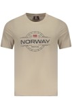 Norway Tricou barbati, cu imprimeu grafic, din bumbac, Regular fit, Bej, L