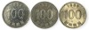 Coreea de Sud , lot 12 - 3 buc x 100 Won 1994 , 1997 , 1999, Asia, Cupru-Nichel