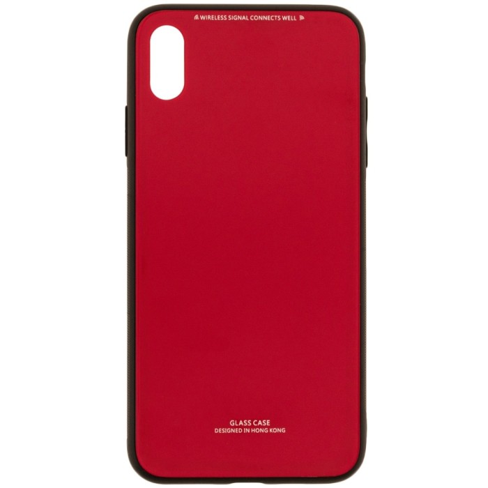 Husa APPLE iPhone XS Max - Glass (Rosu)