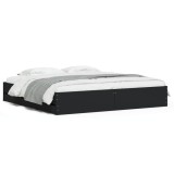 Cumpara ieftin Cadru de pat cu sertare negru 200x200 cm lemn prelucrat