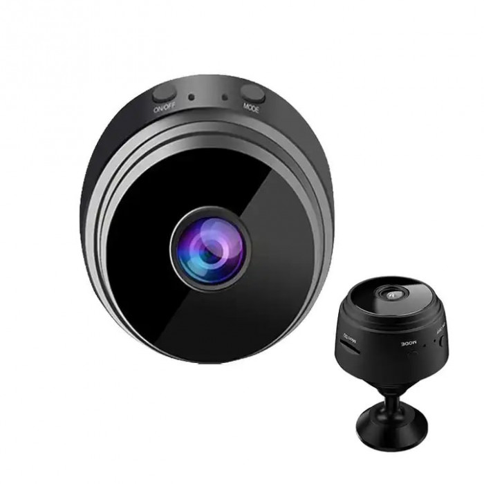 Camera Spion de supraveghere WiFi,A9 Senzor de miscare, HD, 1080, Negru